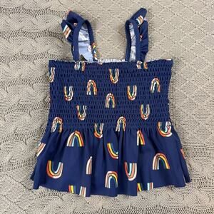 Hanna Andersson Sunblock Mixin Tankini ~ Rainbow & Navy ~ 3/90